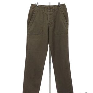Imogene & Willie Oliver Military Trouser Green Vintaged Fatigues Field Pants 30